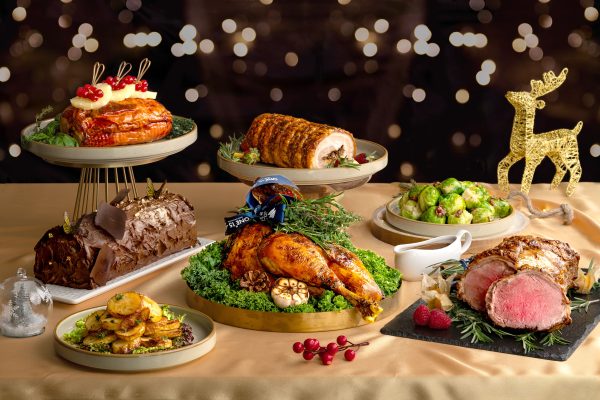 Christmas bundle includes Roasted Turkey, Black Angus Sirloin, Honey-glazed Ham, Chocolate Log Cake